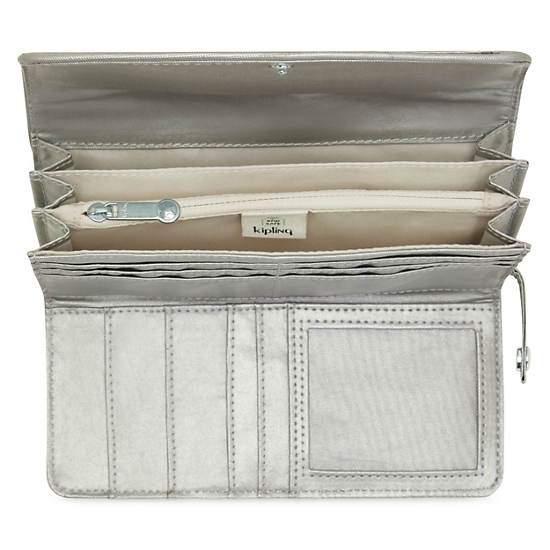Portefeuilles Kipling Money Land Metallic Snap Argent | FR 1430BE